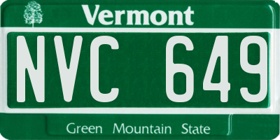 VT license plate NVC649