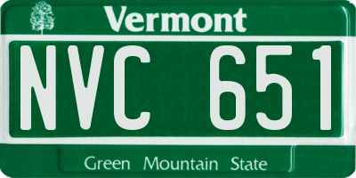 VT license plate NVC651