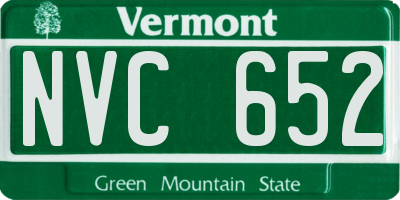 VT license plate NVC652