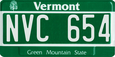 VT license plate NVC654