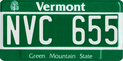 VT license plate NVC655