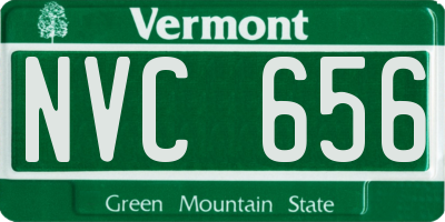 VT license plate NVC656