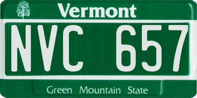 VT license plate NVC657