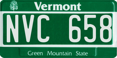 VT license plate NVC658