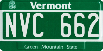 VT license plate NVC662