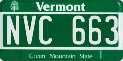 VT license plate NVC663