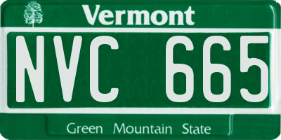 VT license plate NVC665