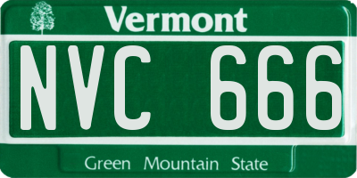 VT license plate NVC666