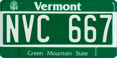 VT license plate NVC667