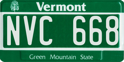 VT license plate NVC668