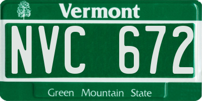 VT license plate NVC672