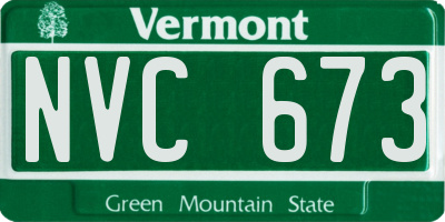 VT license plate NVC673