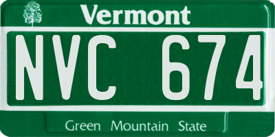 VT license plate NVC674