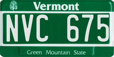 VT license plate NVC675