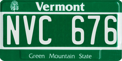 VT license plate NVC676