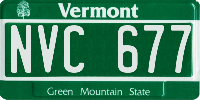 VT license plate NVC677
