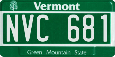 VT license plate NVC681