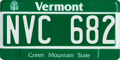 VT license plate NVC682