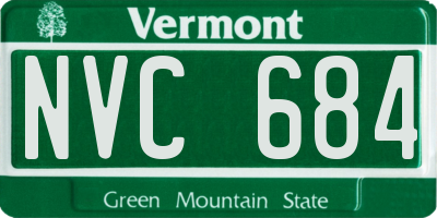 VT license plate NVC684
