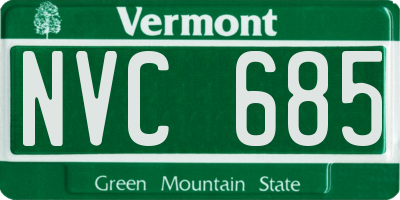 VT license plate NVC685