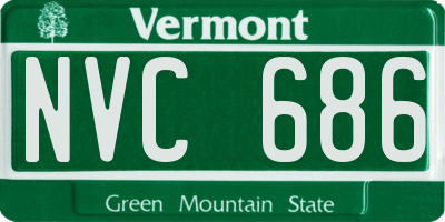 VT license plate NVC686