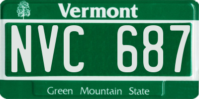 VT license plate NVC687