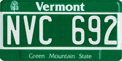 VT license plate NVC692
