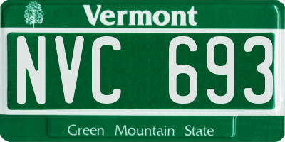 VT license plate NVC693