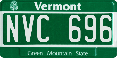 VT license plate NVC696