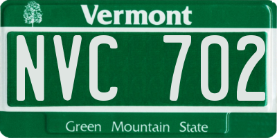 VT license plate NVC702