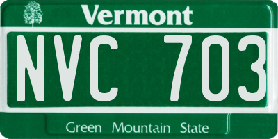 VT license plate NVC703