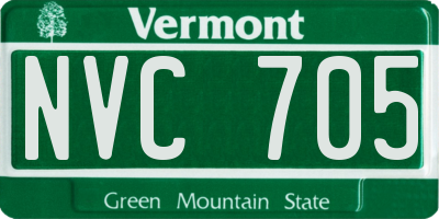 VT license plate NVC705