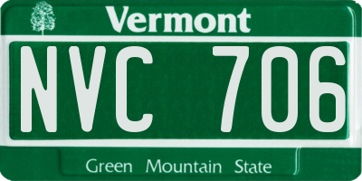 VT license plate NVC706