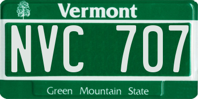 VT license plate NVC707
