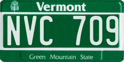 VT license plate NVC709