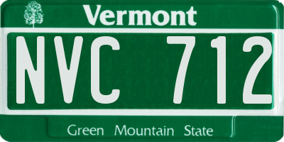 VT license plate NVC712