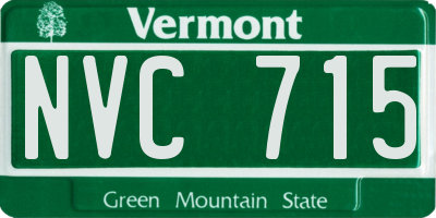 VT license plate NVC715