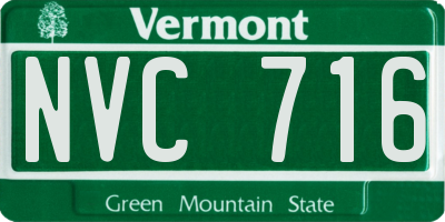 VT license plate NVC716