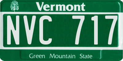 VT license plate NVC717