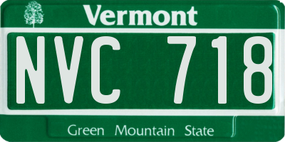 VT license plate NVC718