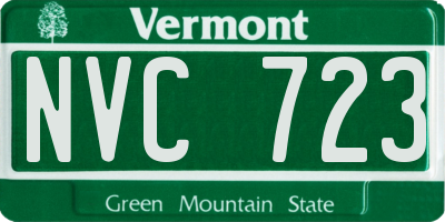 VT license plate NVC723