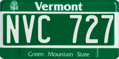 VT license plate NVC727