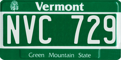 VT license plate NVC729