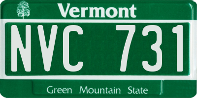 VT license plate NVC731