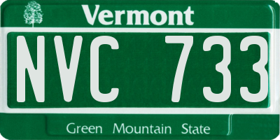 VT license plate NVC733