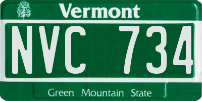 VT license plate NVC734