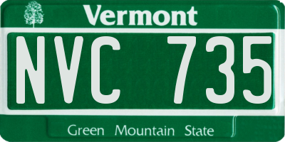 VT license plate NVC735
