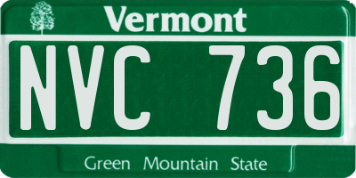 VT license plate NVC736