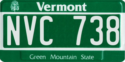 VT license plate NVC738