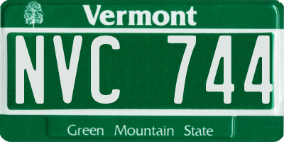 VT license plate NVC744